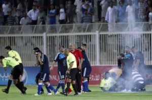 اصابات بشغب عقب انتهاء مباراة الرمثا والصريح