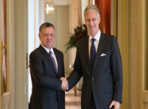 بالصور..الملك يلتقي عاهل بلجيكا وكبار المسؤولين