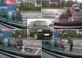 بالفيديو..كاميرا السيارة تسجل سرقة " اللص الغبي" لحظة بلحظة