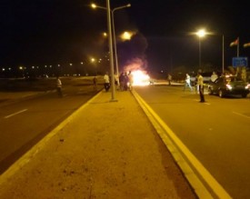 العقبة ...سعودي "مخمور" يتسبب بإحتراق سيدة حتى الموت في حادث سير..صورة