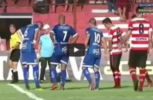 بالفيديو ...لأول مرة في تاريخ الكرة.. ثعبان يوقف مباراة بالبرازيل