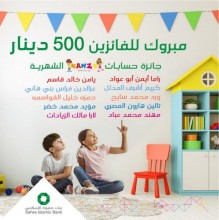 بنك صفوة الإسلامي يعلن الفائزين في سحب آذار 2021 على جوائز حساب توفير الأطفال "كنزي"