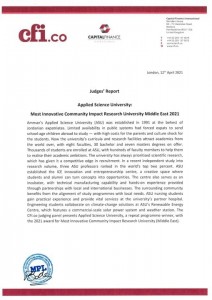 للعام الثالث على التوالي .."العلوم التطبيقية"الأولى على مستوى الشرق الأوسط في التأثير المجتمعي