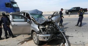 حادث تصادم بين 5 مركبات قرب إشارة النبعة