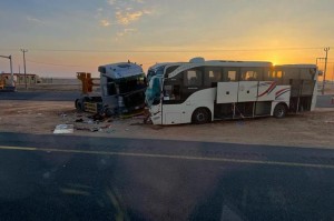 حادث سير لحافلة معتمرين اردنيين في السعودية