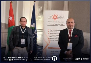 جامعة عمان العربية تشارك في المؤتمر الدولي الخامس عشر للمنظمة العربية لشبكات البحث والتعليم (e-AGE25)