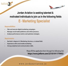 Jordan Aviation Airline is seeking talented and motivated individuals to join our team in the following fields: