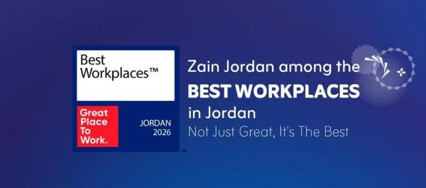 تصنيف شركة زين ضمن "أفضل أماكن العمل في الأردن" لعام 2026